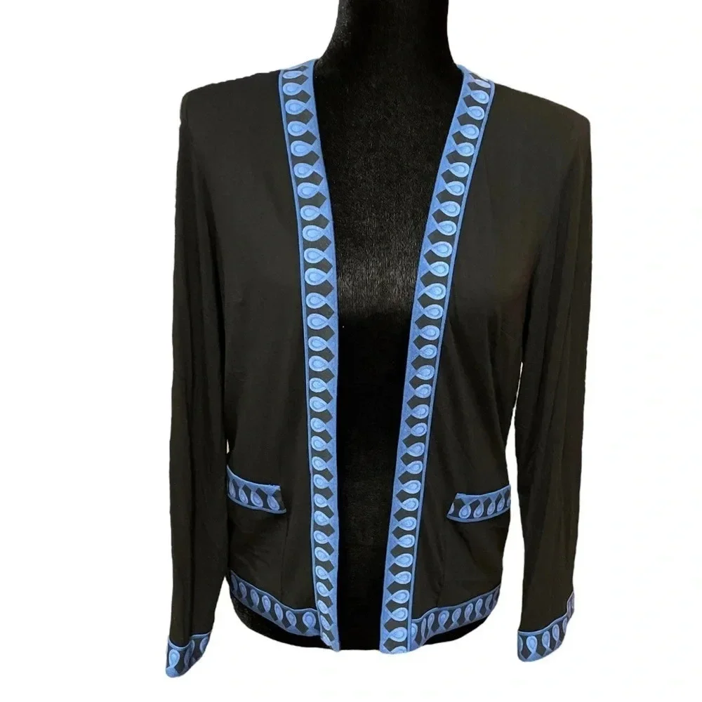 AVERARDO BESSI Printed Soft Jersey Knit Cardigan Blazer Jacket